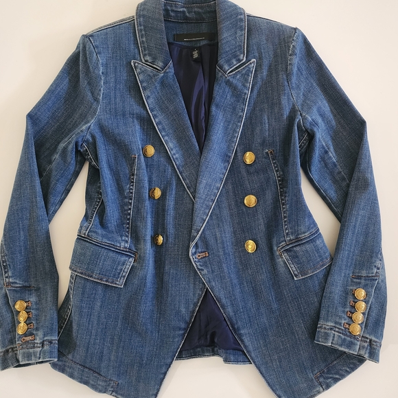 WHBM Denim Studio Blazer  Size 4 - Picture 4 of 13